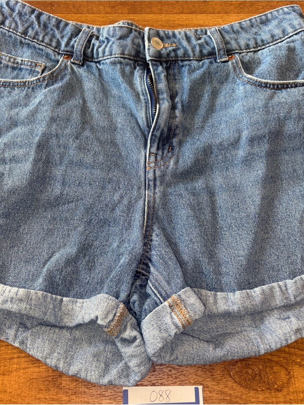 H&M High-Waisted Cuffed Denim Shorts